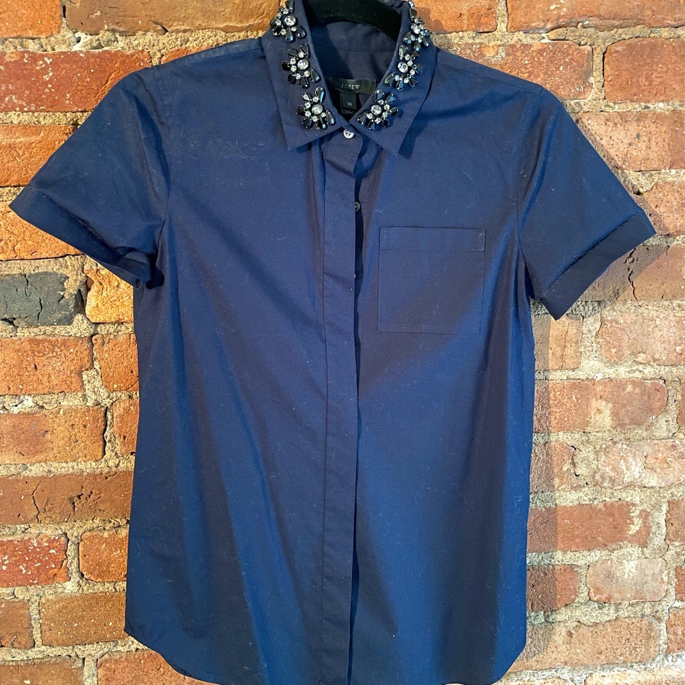 JCrew Jewel-Collar Shirt